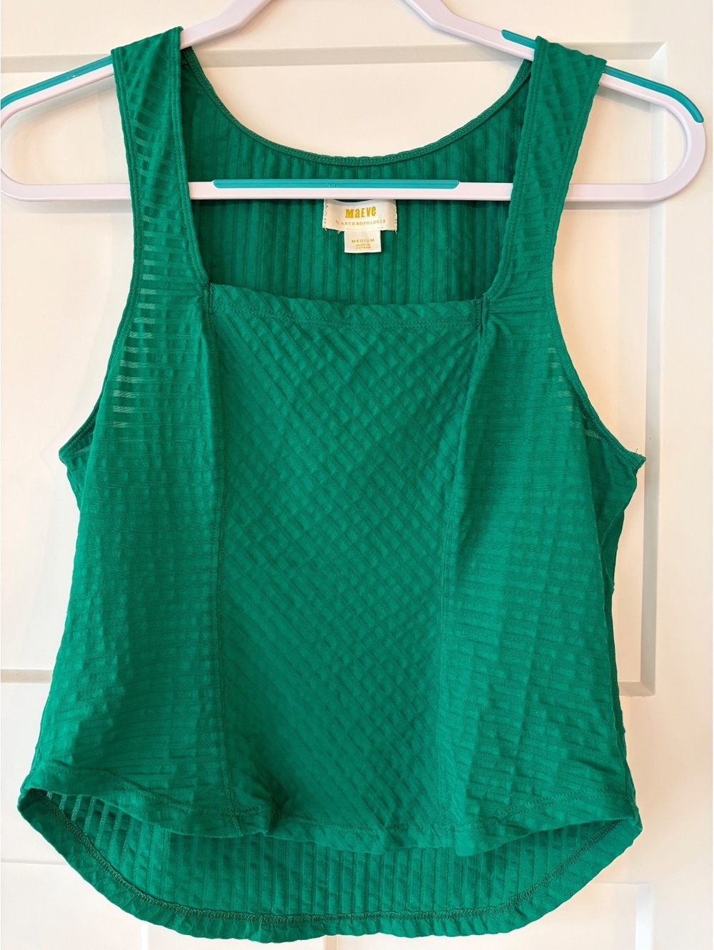 Maeve by Anthropologie Ribbed Racerback Tank — Green, Medium